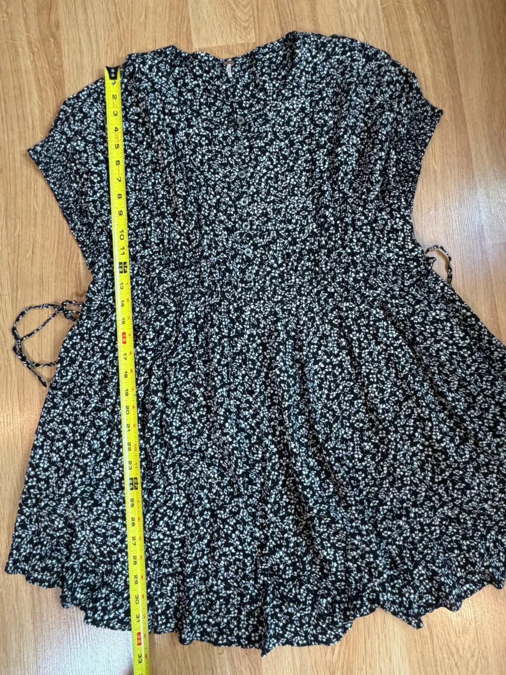 Free People Black and White One Fine Day Mini Dress Size s